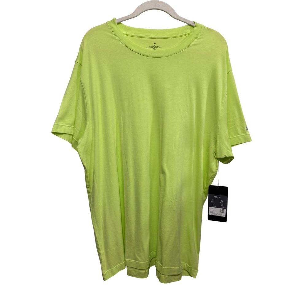 Fabletics Mens The 24-7 Tee Spark Neon Green XXL Short Sleeve Activewear Shirt